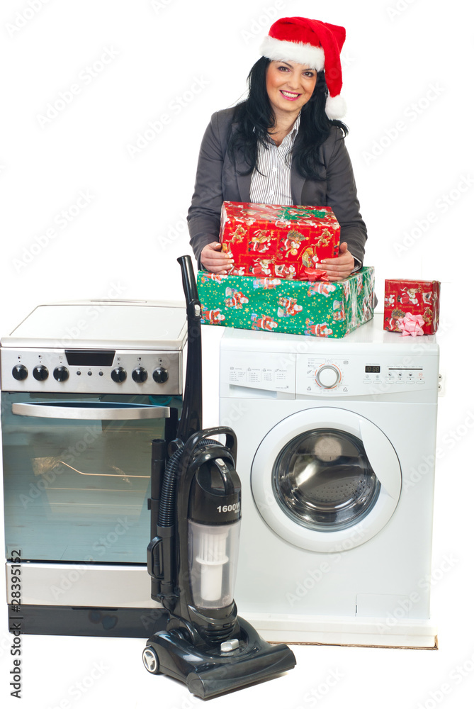 Woman make Christmas promotion to household