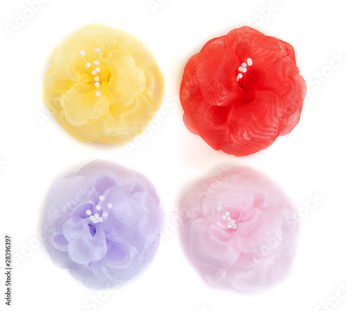 Four colored flower fabric