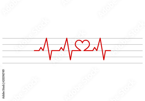 heart shape electrocardiogram vector