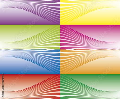 curve astratte in otto combinazioni di colore