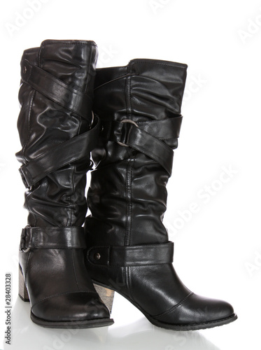 leather boots isolated.