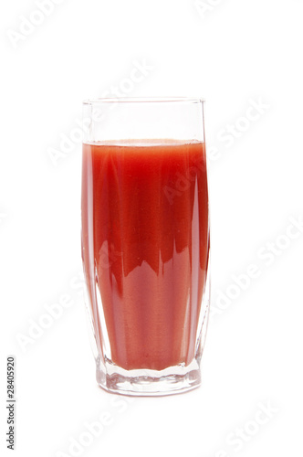 Tomato juice in clear glass