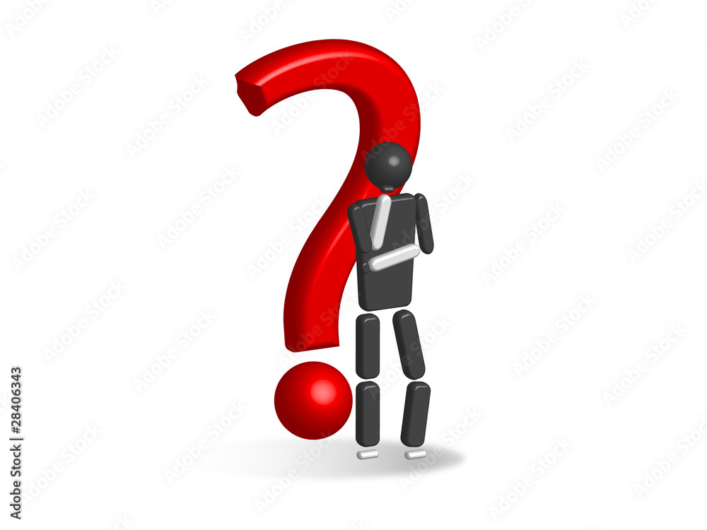 man thinking with question mark in the background man thinking with question mark in the background