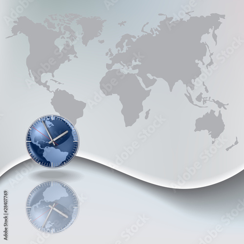 Abstract business background with earth map