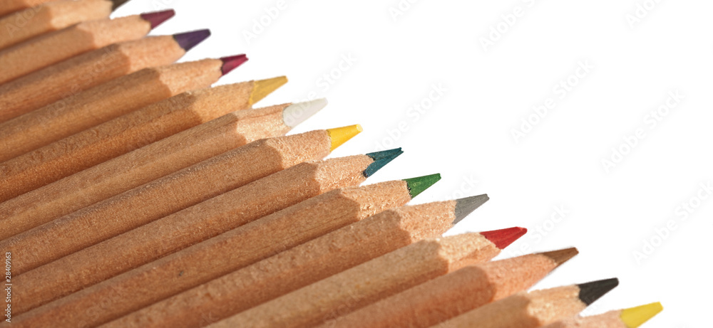 Obraz premium Colored pencils isolated on white