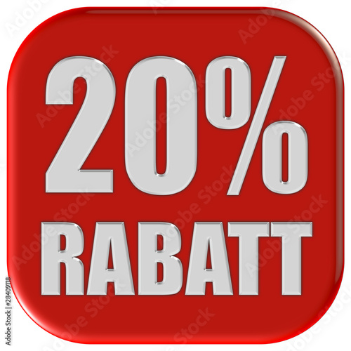 Button rot Ecken rund 20% RABATT