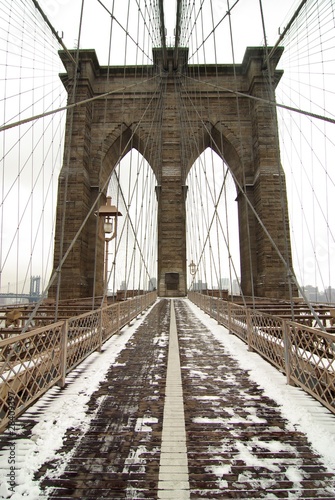 Pont de Brooklyn sous la neige