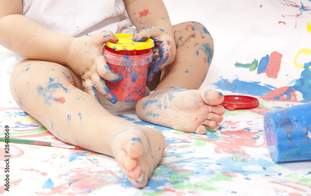 Baby and paint Baby and paint