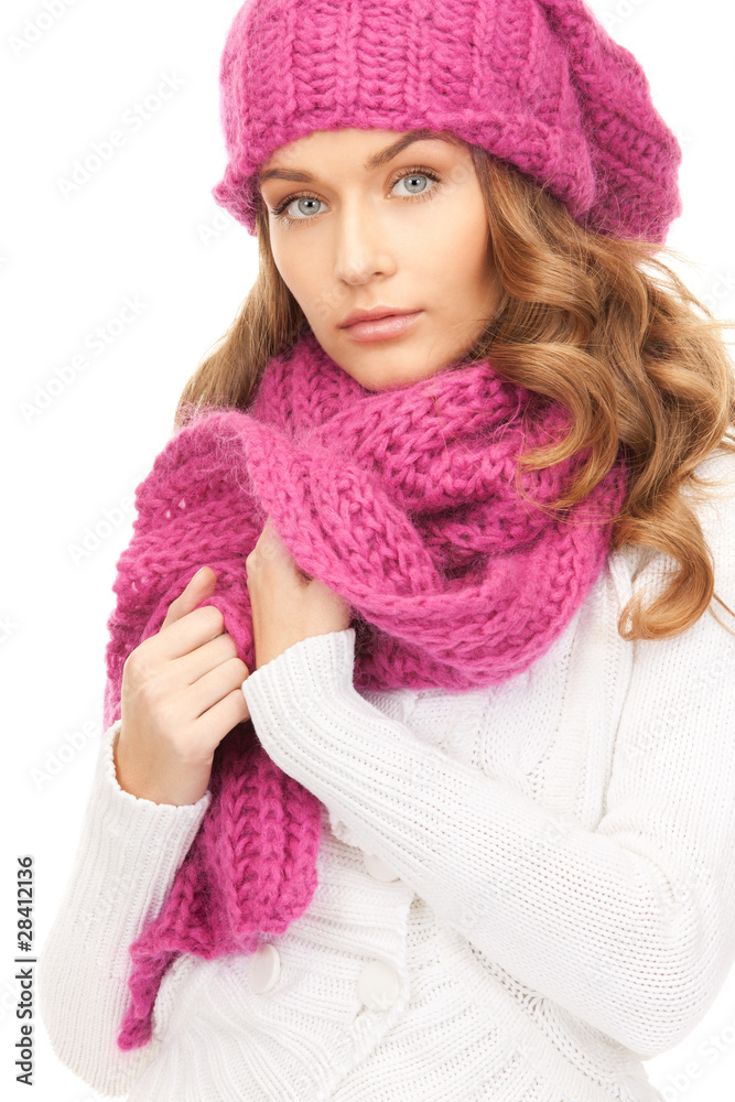beautiful woman in winter hat beautiful woman in winter hat