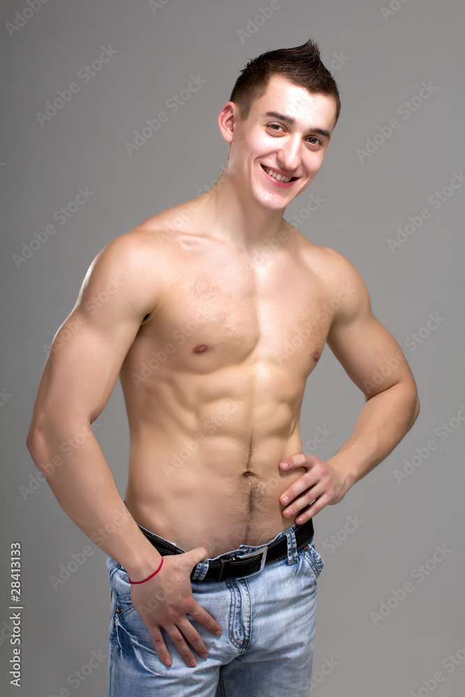 sexy muscular man posing