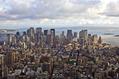 aerial view over Manhattan