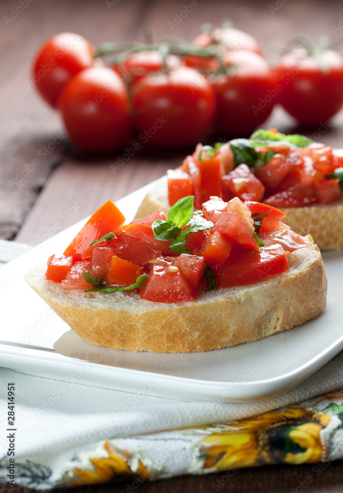 Bruschetta auf Teller