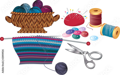 Items for knitting and sewing