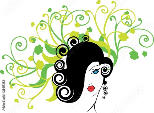 vector beautiful girl