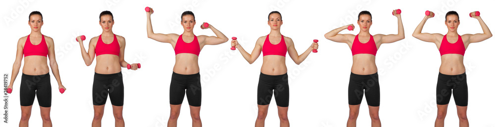 young woman exercise routine