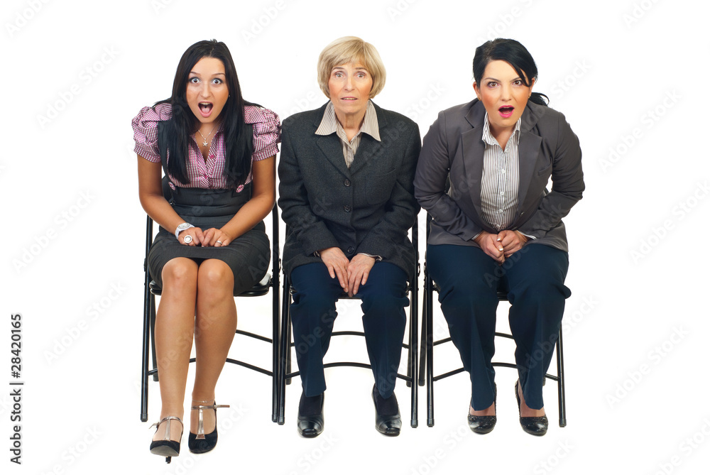 Obraz premium Shocked group of businesswomen