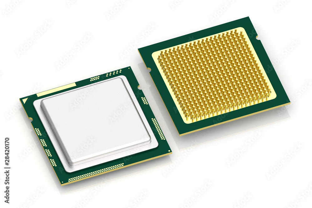 CPU processor on white CPU processor on white