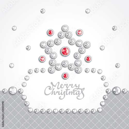 Christmas background decorated with jewels