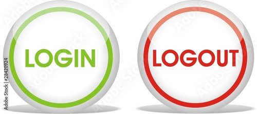 boutons login et logout