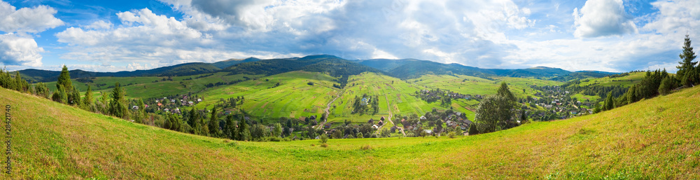 Summer mountain country panorama.