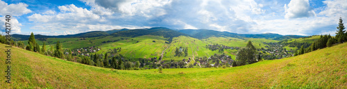 Summer mountain country panorama.