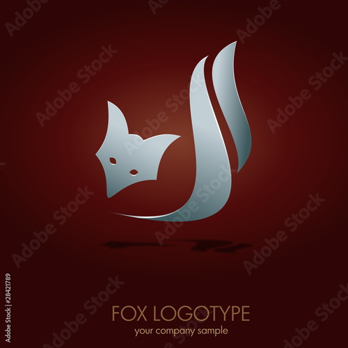 Logo Silver Fox. Voncept of cunning # Vector