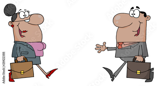 Black Businessman And Woman Meeting