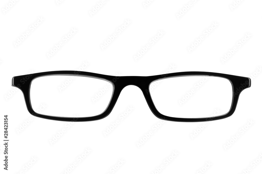 Female black spectacle frames with clipping path