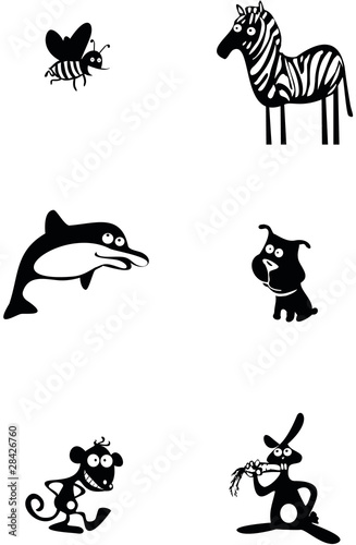 Animaux noir et blanc