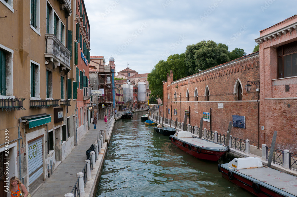 Small silent channel in Venice, Italy