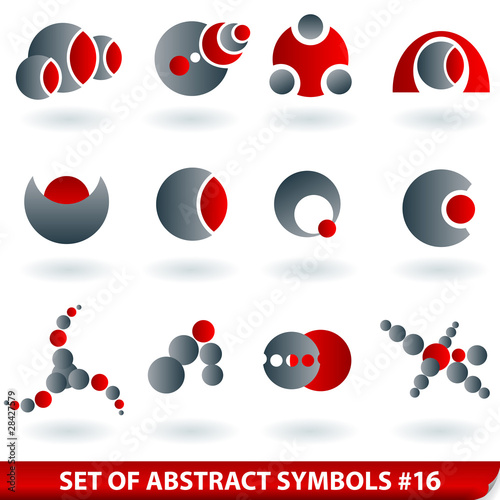 Vector set of red abstract symbols