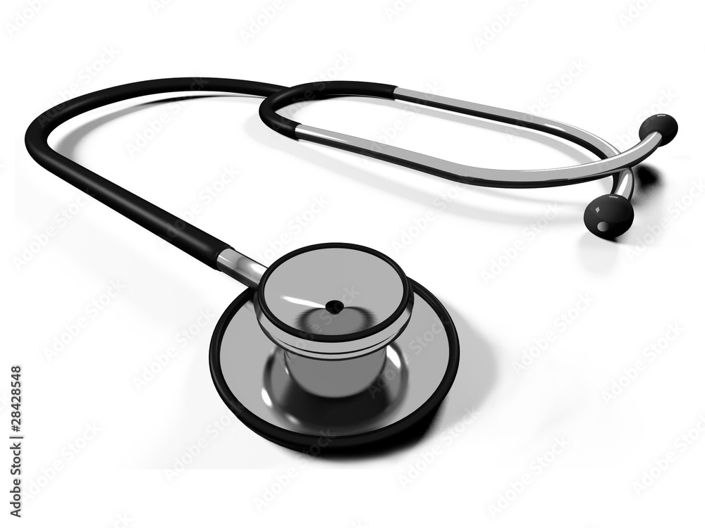 3d doctor's stethoscope on a white background 3d doctor's stethoscope on a white background
