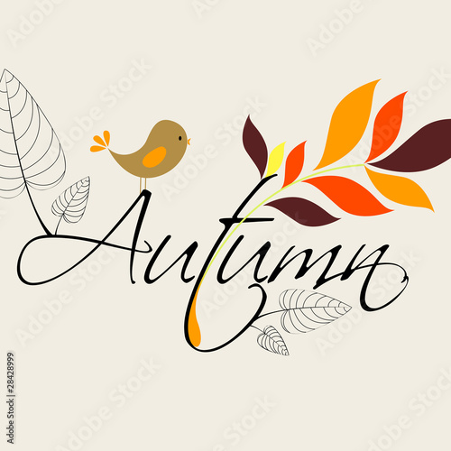 Vector cute autumn illustration