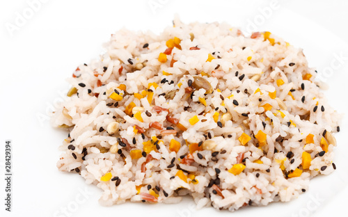 Colorful rice and cereals