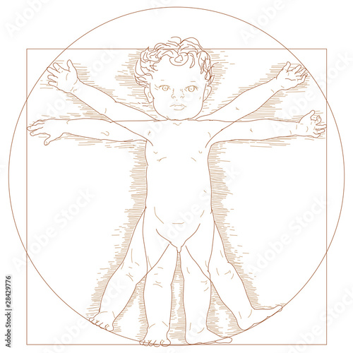 Vector Vitruvian child