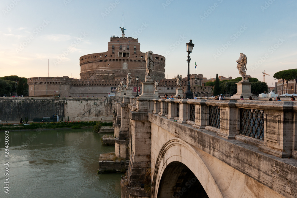 Angel's Bridge and Angel's Castle in Rome