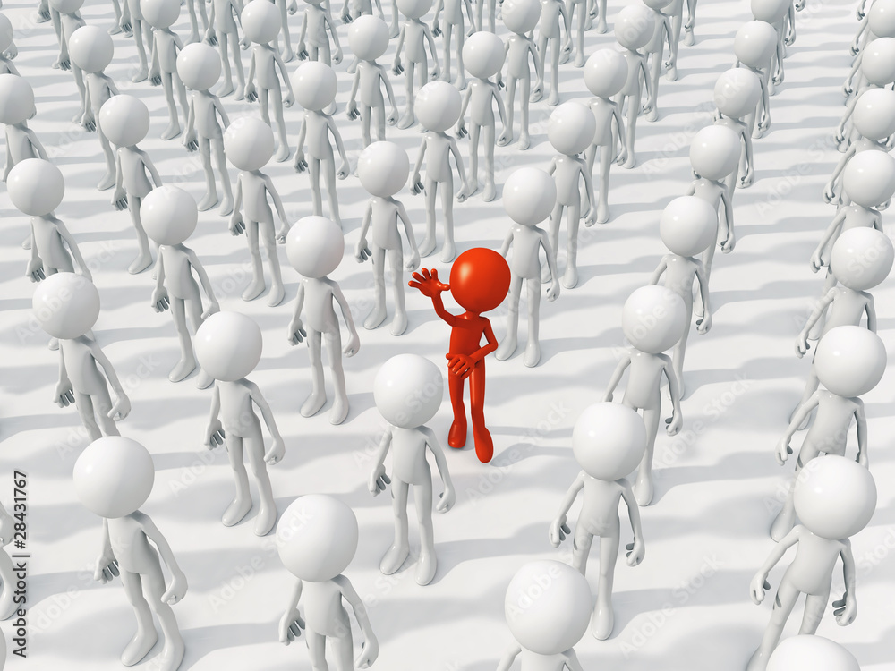 Obraz premium person different from the crowd