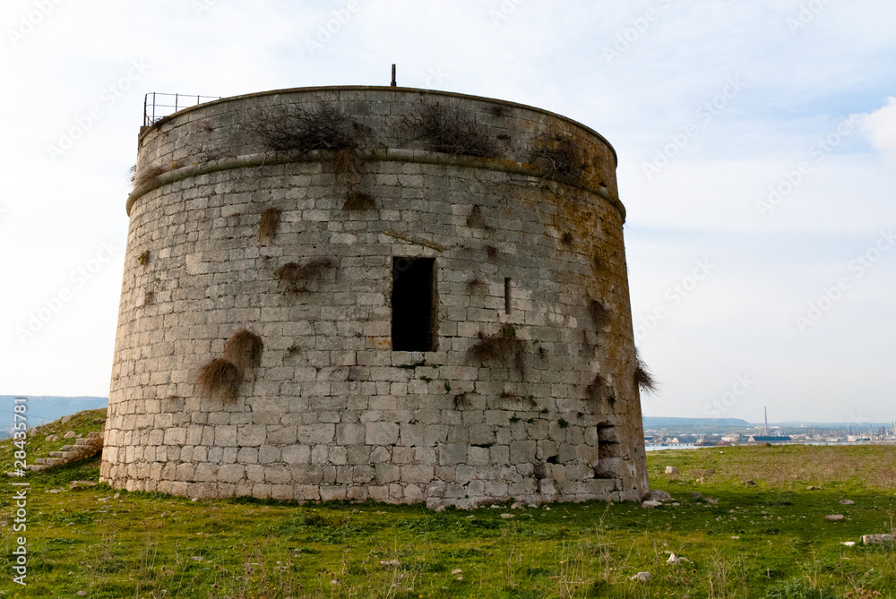 Watchtower. Magnisi Peninsula, Syracuse, Sicily.