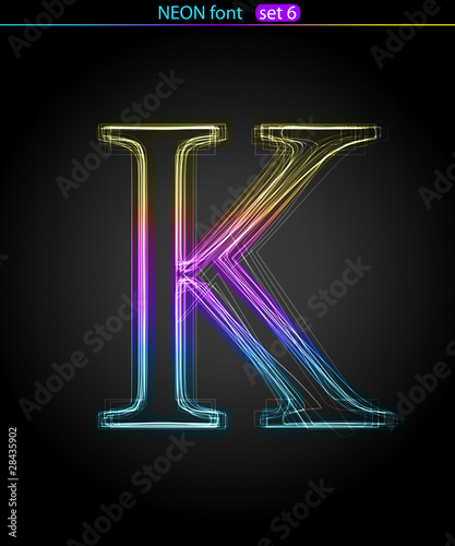 Neon letter  K