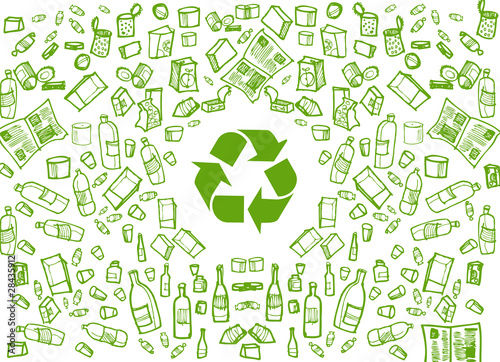 Recycle symbol. Vector illustration of garbage round ecology