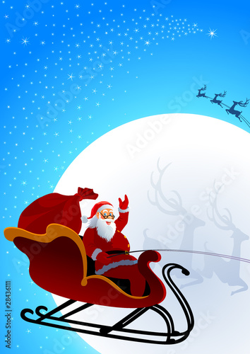Santa Claus on his sleigh
