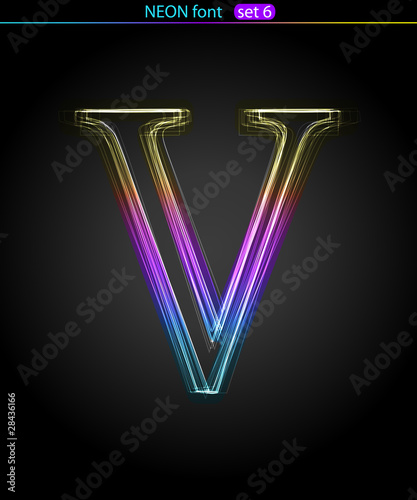 Neon letter  V