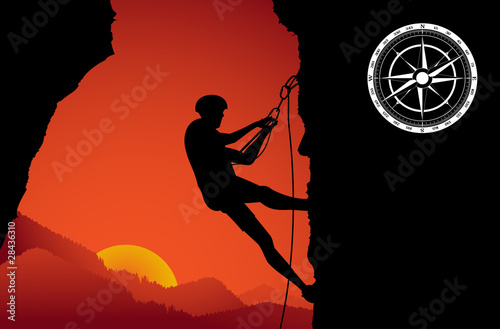 Professional mountain climber vector