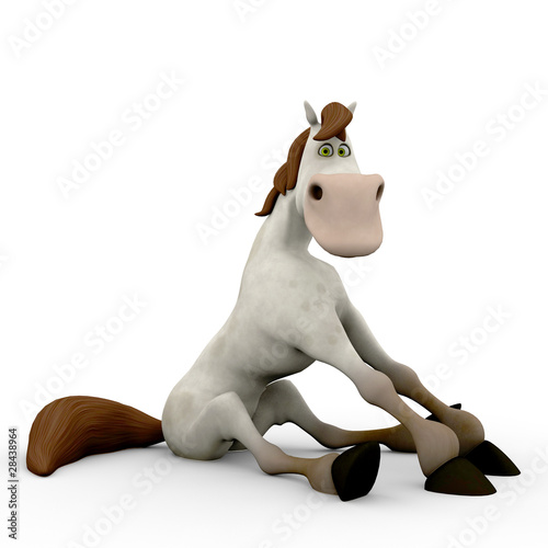 Fototapeta Naklejka Na Ścianę i Meble -  horse cartoon sitting