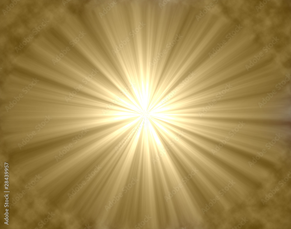 Obraz premium Abstract Golden Sunburst With Cloudy edges
