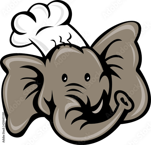 cartoon chef cook baker elephant