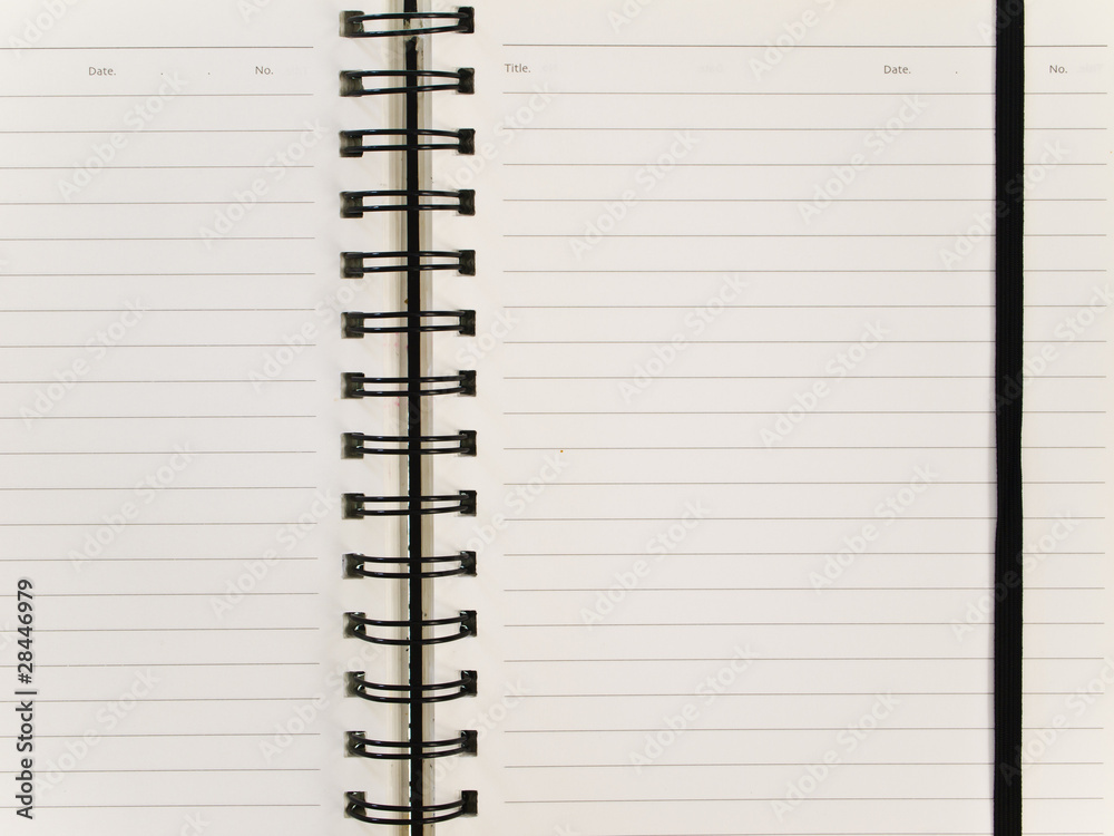 White page spiral notebook with elastic White page spiral notebook with elastic