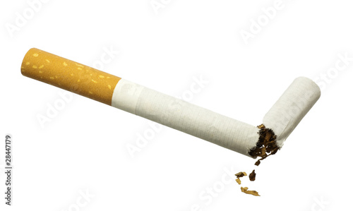 Quit Smoking - Broken cigarette isolated over white