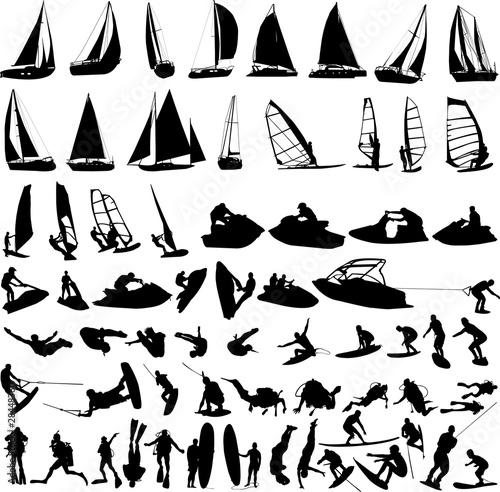 water sports collection - vector #28448360