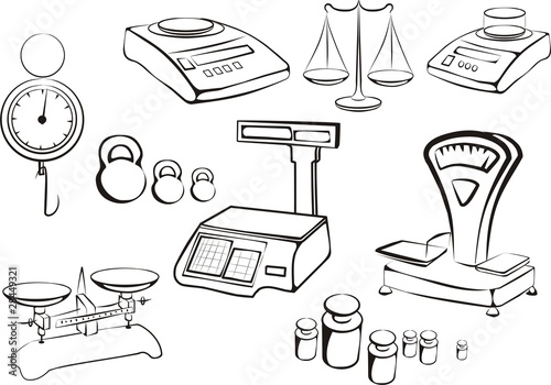 libra set sketch in black lines